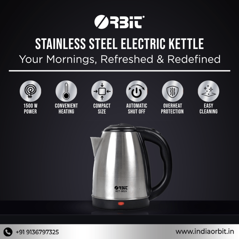 Orbit KET-8024 Electric Kettle  (1.8, Silver)