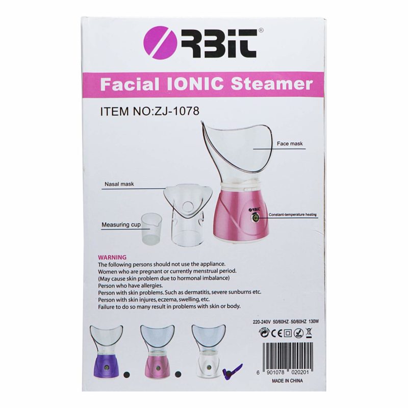 Orbit 2 in 1 Safe nasal and Facial Steamer For Home Spa Face and Nose - WHITE