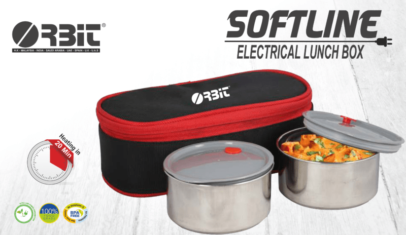 Orbit 740 ml 2 Compartments Electric Lunch Box  (Conduction Heat Lunch Box)