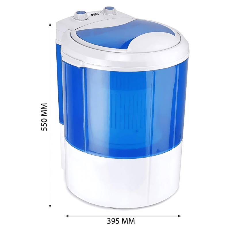 Orbit Electric Mini Portable Washing Machine with Spin Dryer Portable Single Tub Washer, 3 kg Single-Tub, For Baby Clothes and Small Items