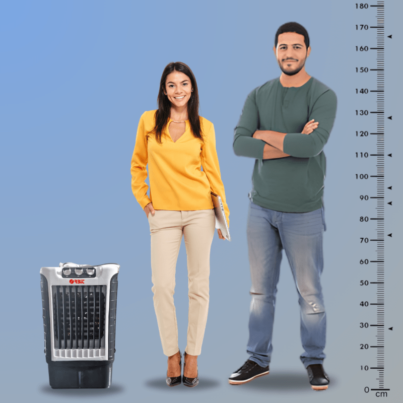 Orbit Premium Eco-Friendly Mini Air Cooler - Energy Saver with Auto Swing & 4-Way Cooling - 12L Water Tank Capacity, Portable, Works on Inverter, Powerful Air Flow (Grey Color)