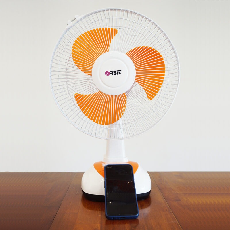 Orbit 12 inches Oscillating Rechargeable Table Fan With LED Light and 500 mm 3 Blades