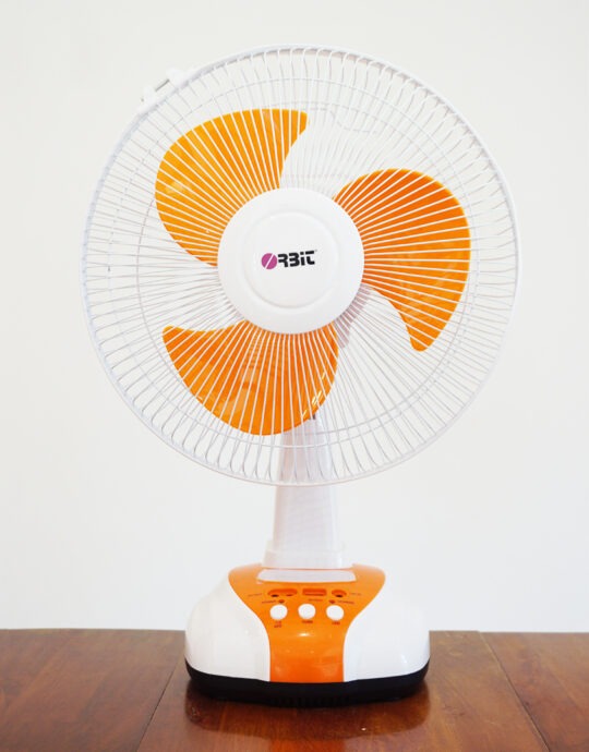Orbit 12 inches Oscillating Rechargeable Table Fan With LED Light and 500 mm 3 Blades