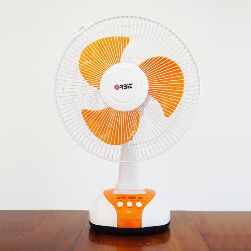 Orbit 12 inches Oscillating Rechargeable Table Fan With LED Light and 500 mm 3 Blades