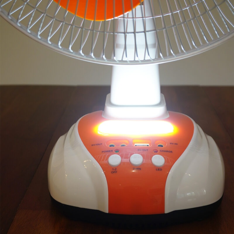 Orbit 12 inches Oscillating Rechargeable Table Fan With LED Light and 500 mm 3 Blades