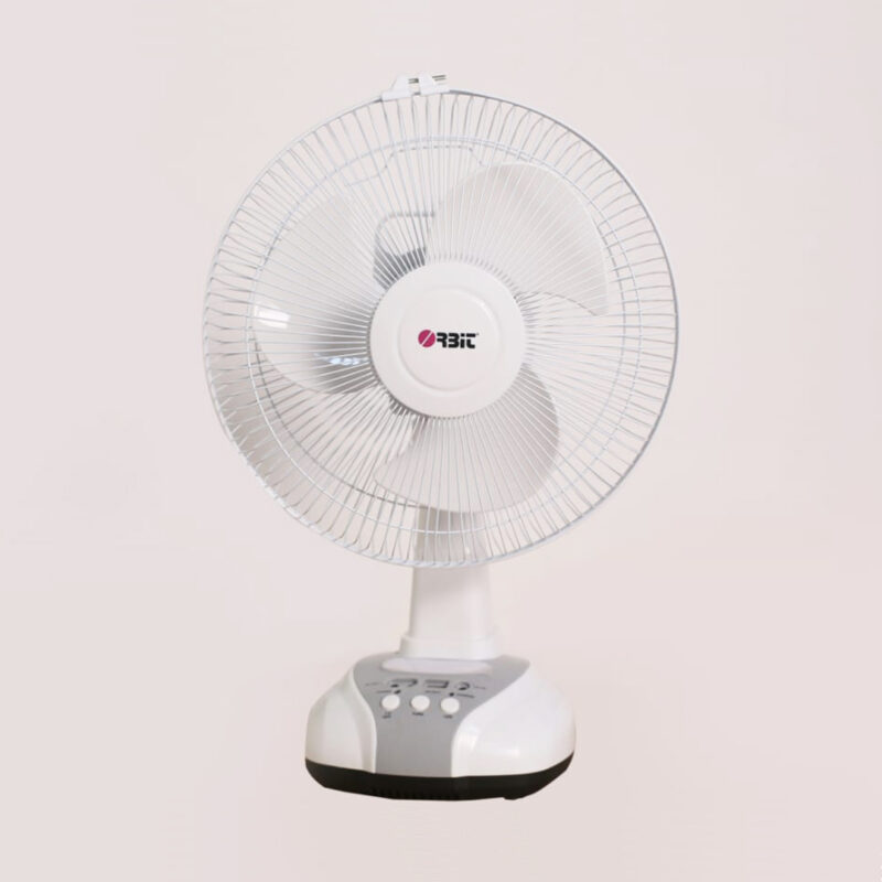 Orbit 12 inches Oscillating Rechargeable Table Fan With LED Light and 500 mm 3 Blades