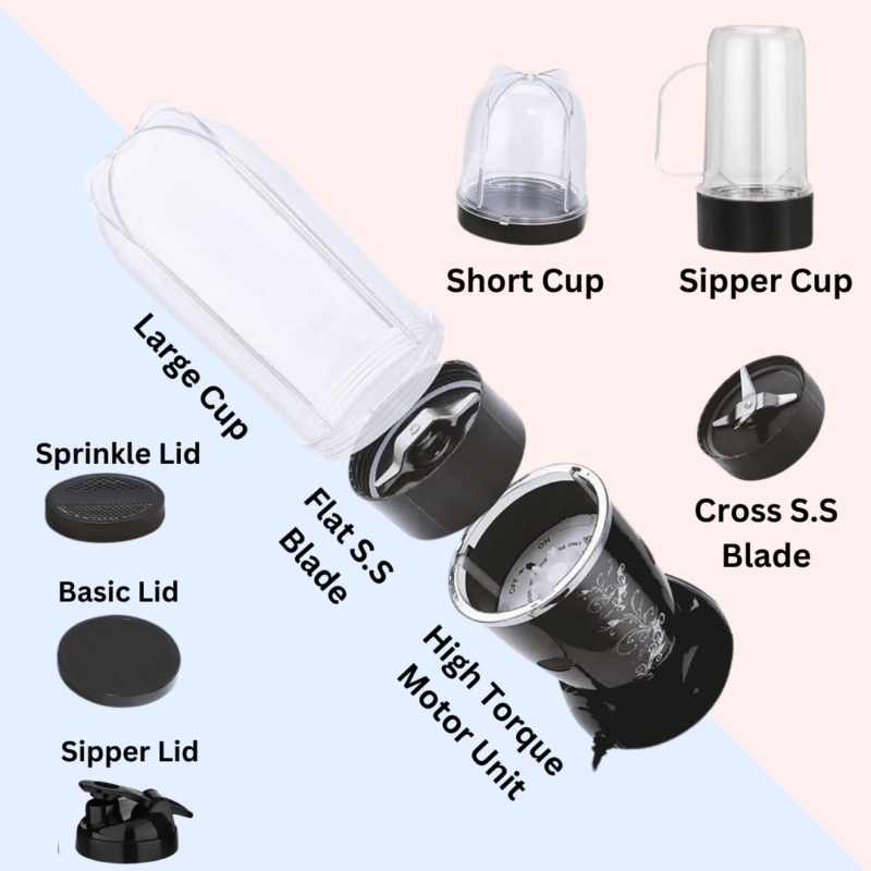 Orbit Bullet Mixer Grinder Blender with 3 Jars