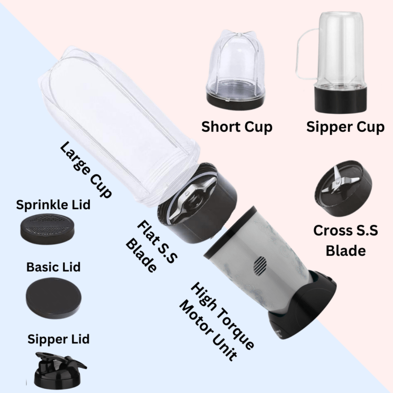 Orbit Bullet Mixer Grinder Blender with 3 Jars