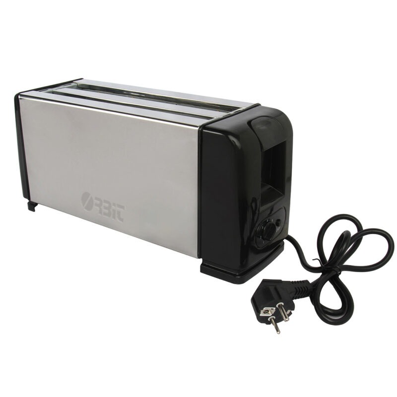 Orbit 4 slice Pop up Toaster, 1200 Watts, Stainless Steel, Cool Touch, Double-Sided Baking, Automatic Pop-Up, Slide-Out Crumb Tray