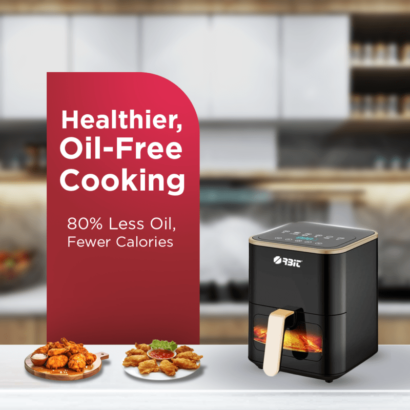 Orbit 5L Digital Air Fryer with One-Touch Display, 1500W, Multi-Cook Functions, Oil-Free Healthy Cooking