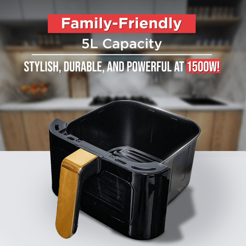 Orbit 5L Digital Air Fryer with One-Touch Display, 1500W, Multi-Cook Functions, Oil-Free Healthy Cooking