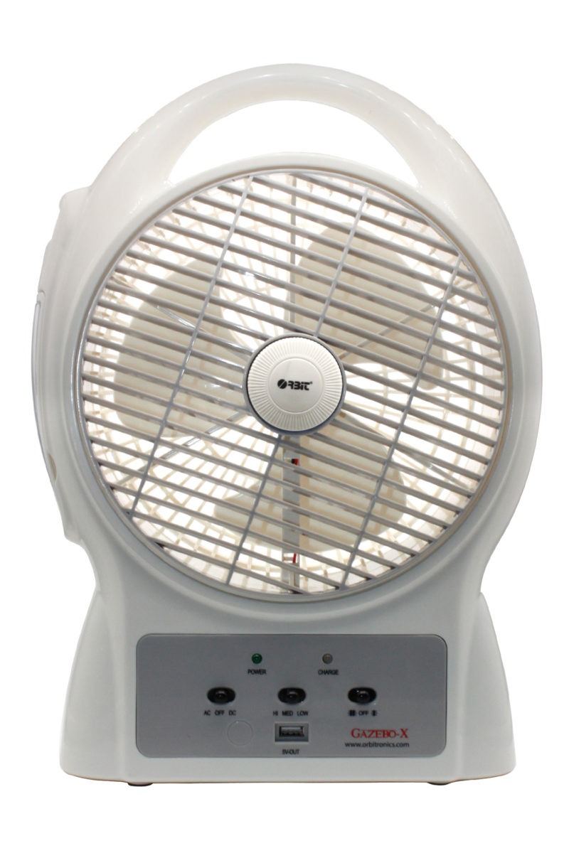 Orbit Gazebo-x 8" Rechargeable Table Fan With Led Light  & USB Charger