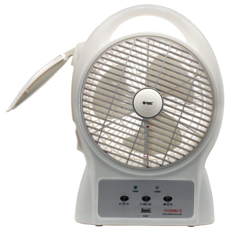Orbit Gazebo-x 8" Rechargeable Table Fan With Led Light  & USB Charger