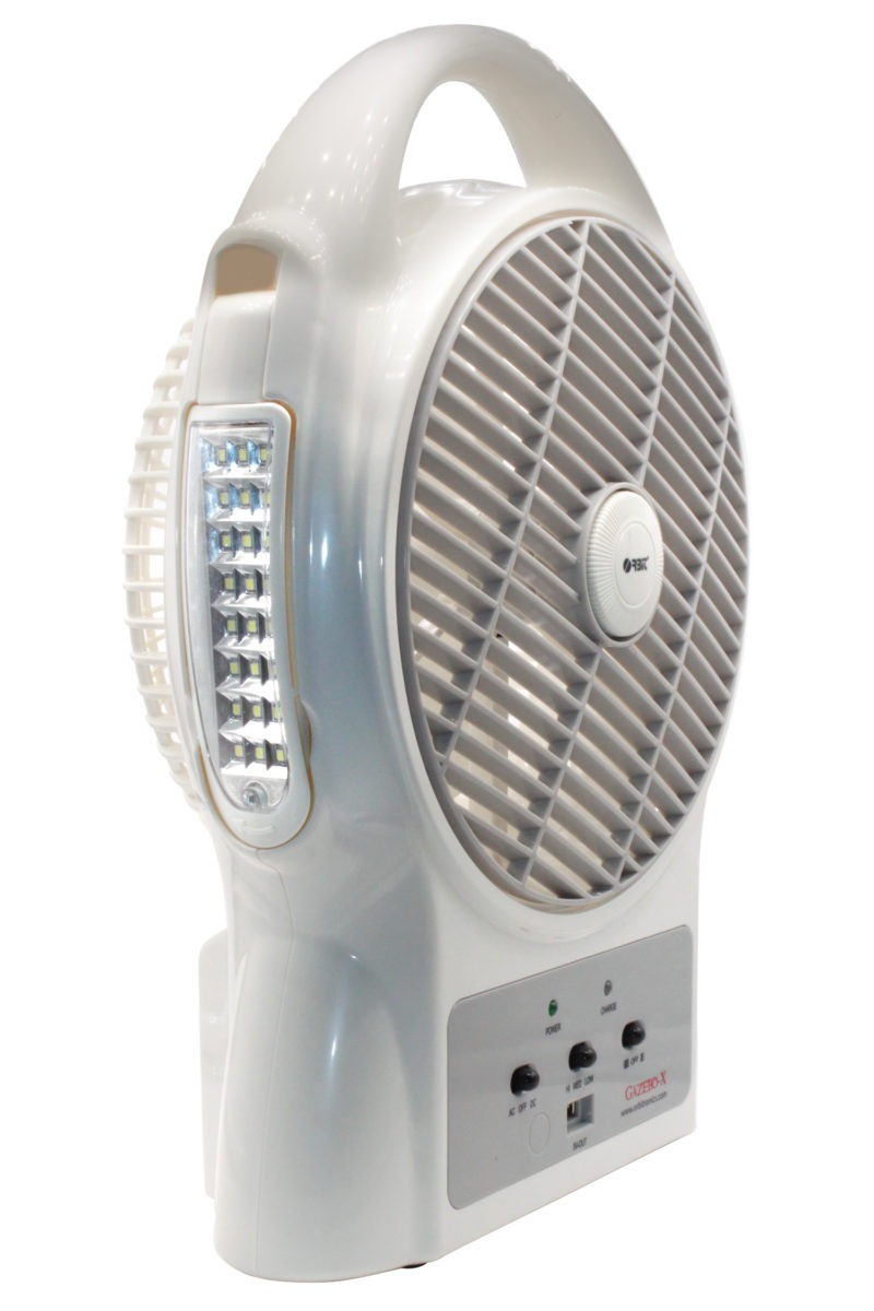 Orbit Gazebo-x 8" Rechargeable Table Fan With Led Light  & USB Charger